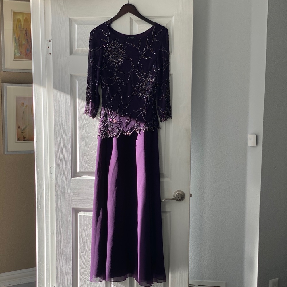 Eggplant colored sequined dress